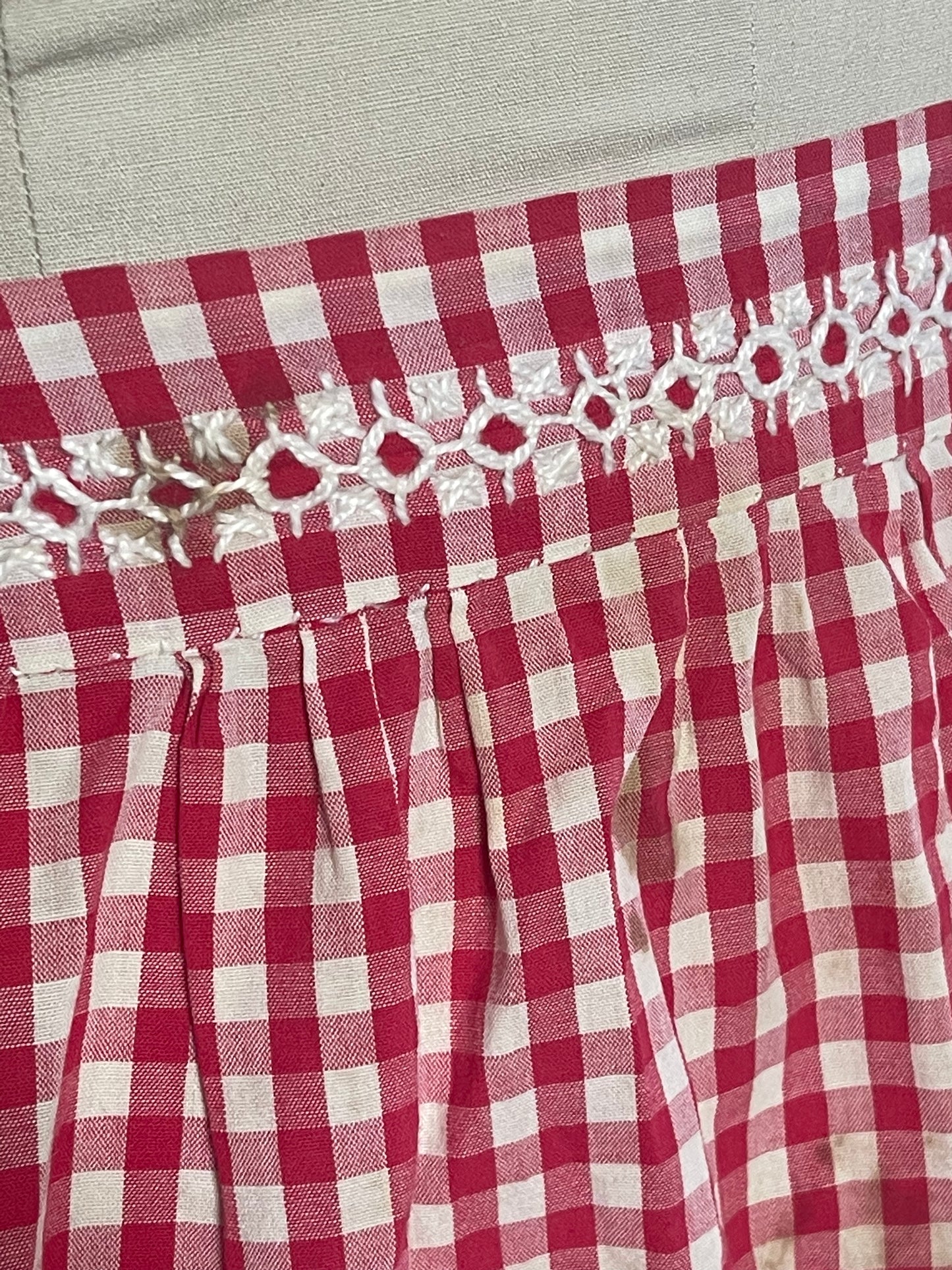 Red Gingham Kitchen Apron