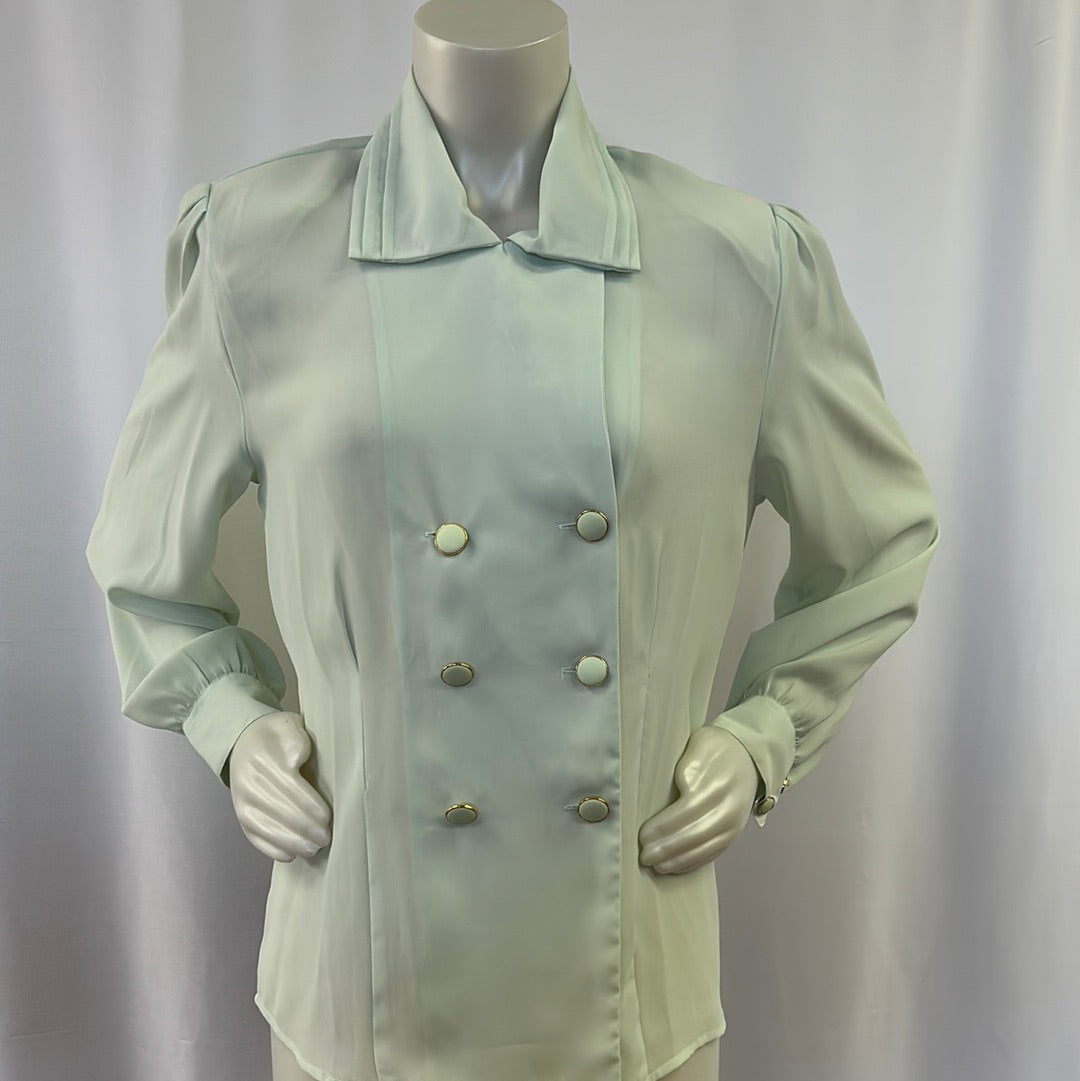 80s Mint Sheer Blouse