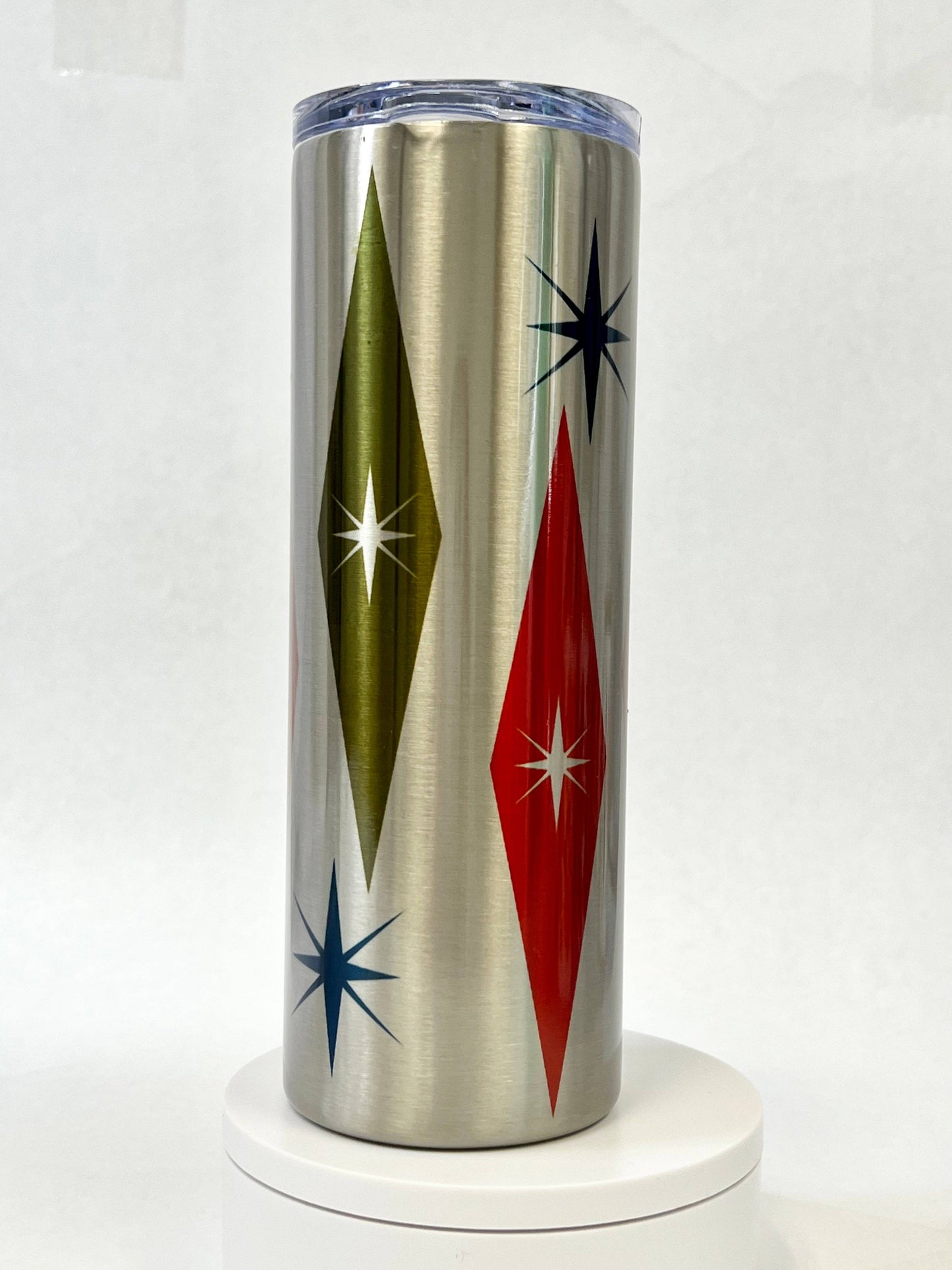 Mid-Century Modern Multi-Colored Starburst Stainless Steel T