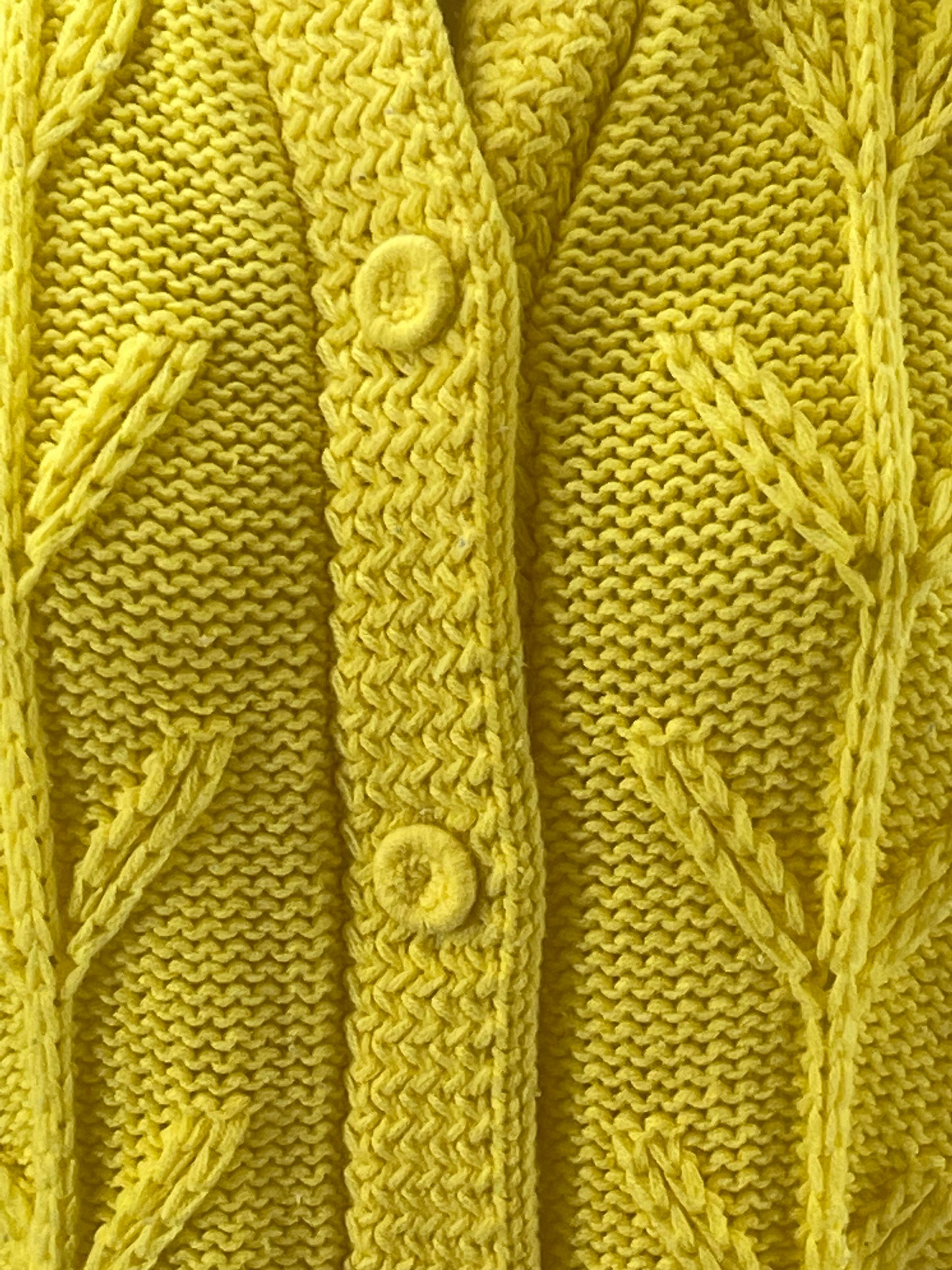 Acrylic Yellow Cable Knit Cardigan