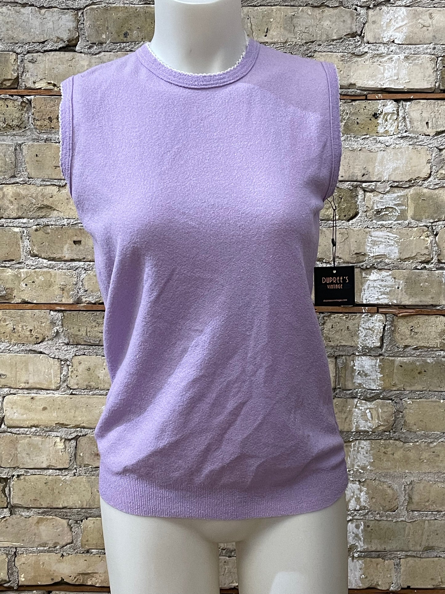 Sleeveless Purple Poly Knit Top