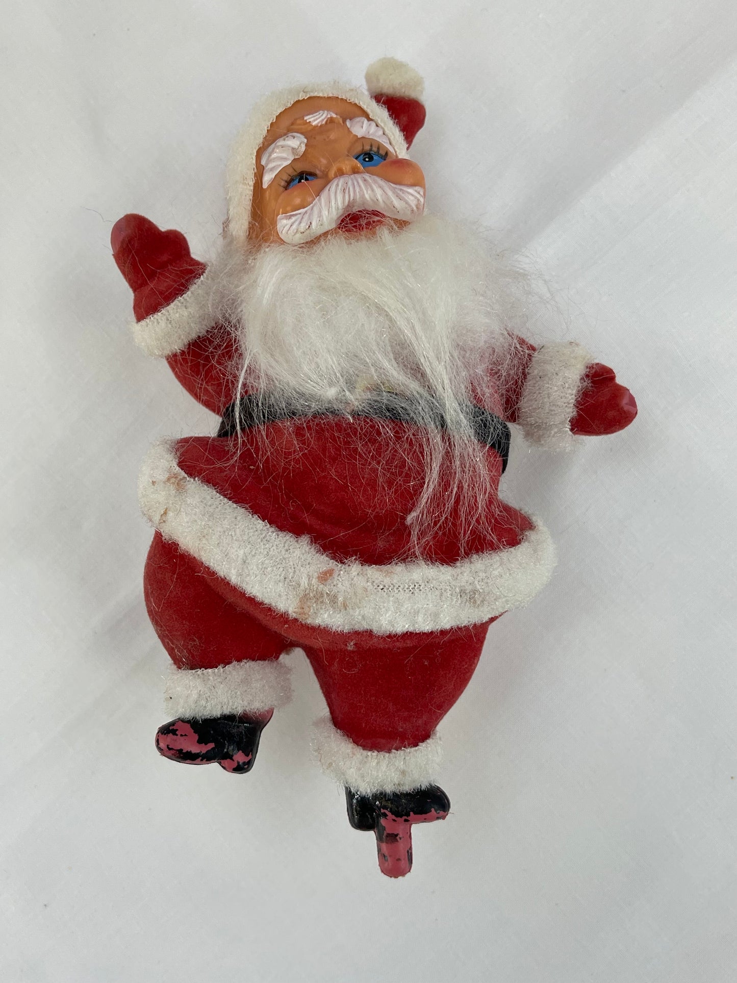 Vintage Flocked Dancing Santa