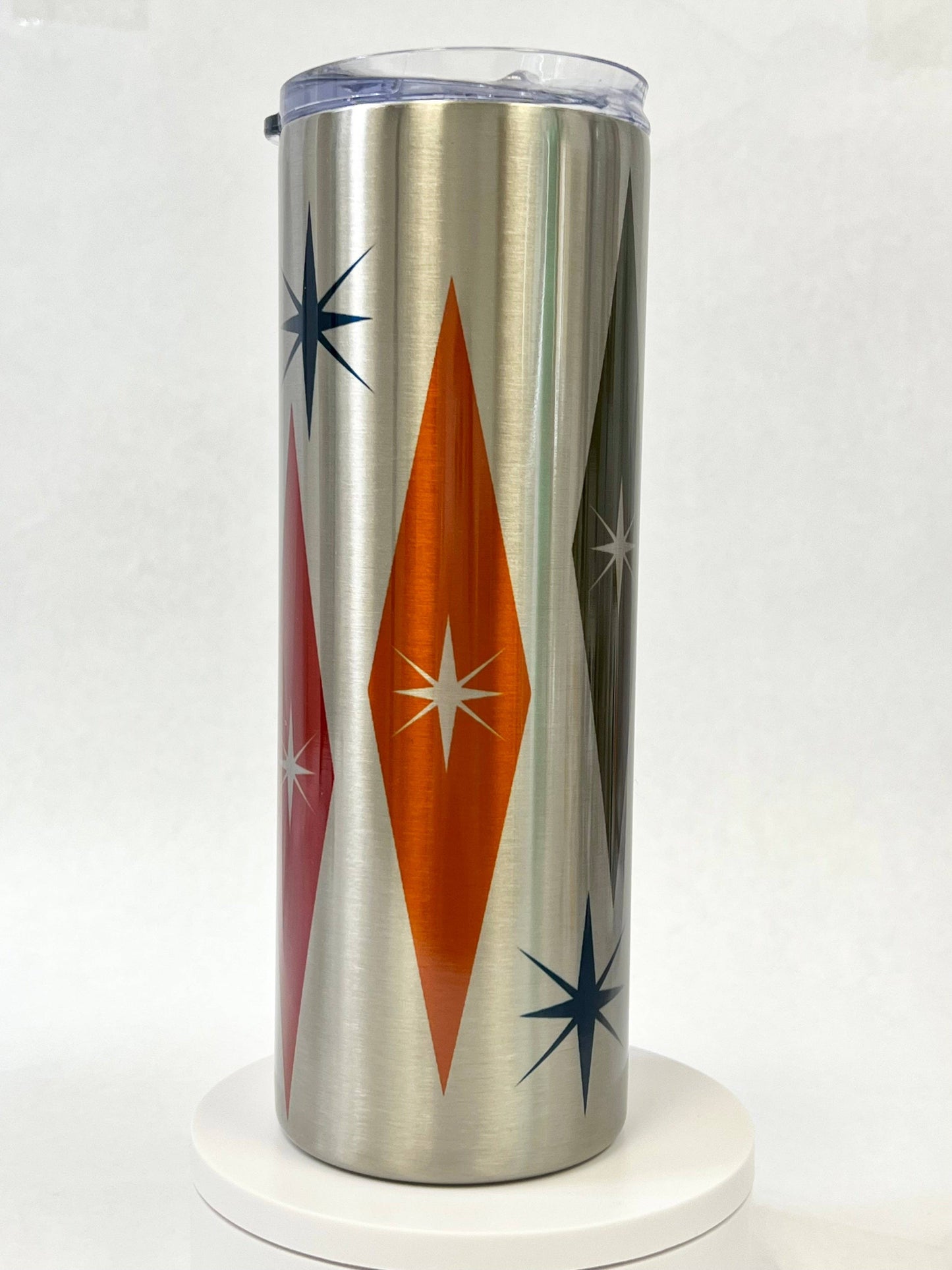 Mid-Century Modern Multi-Colored Starburst Stainless Steel T