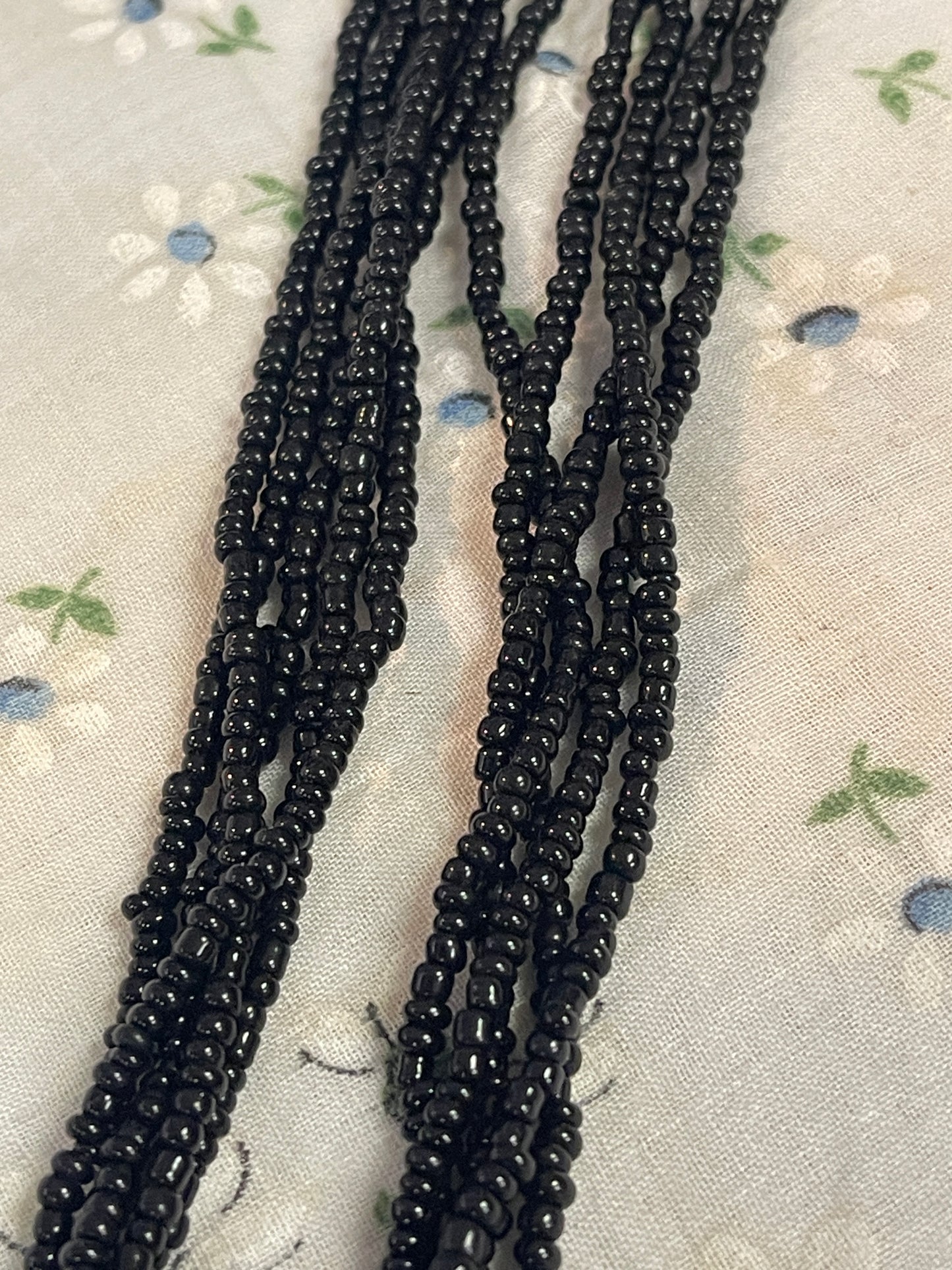 Black Seed Bead Necklace with Pendant
