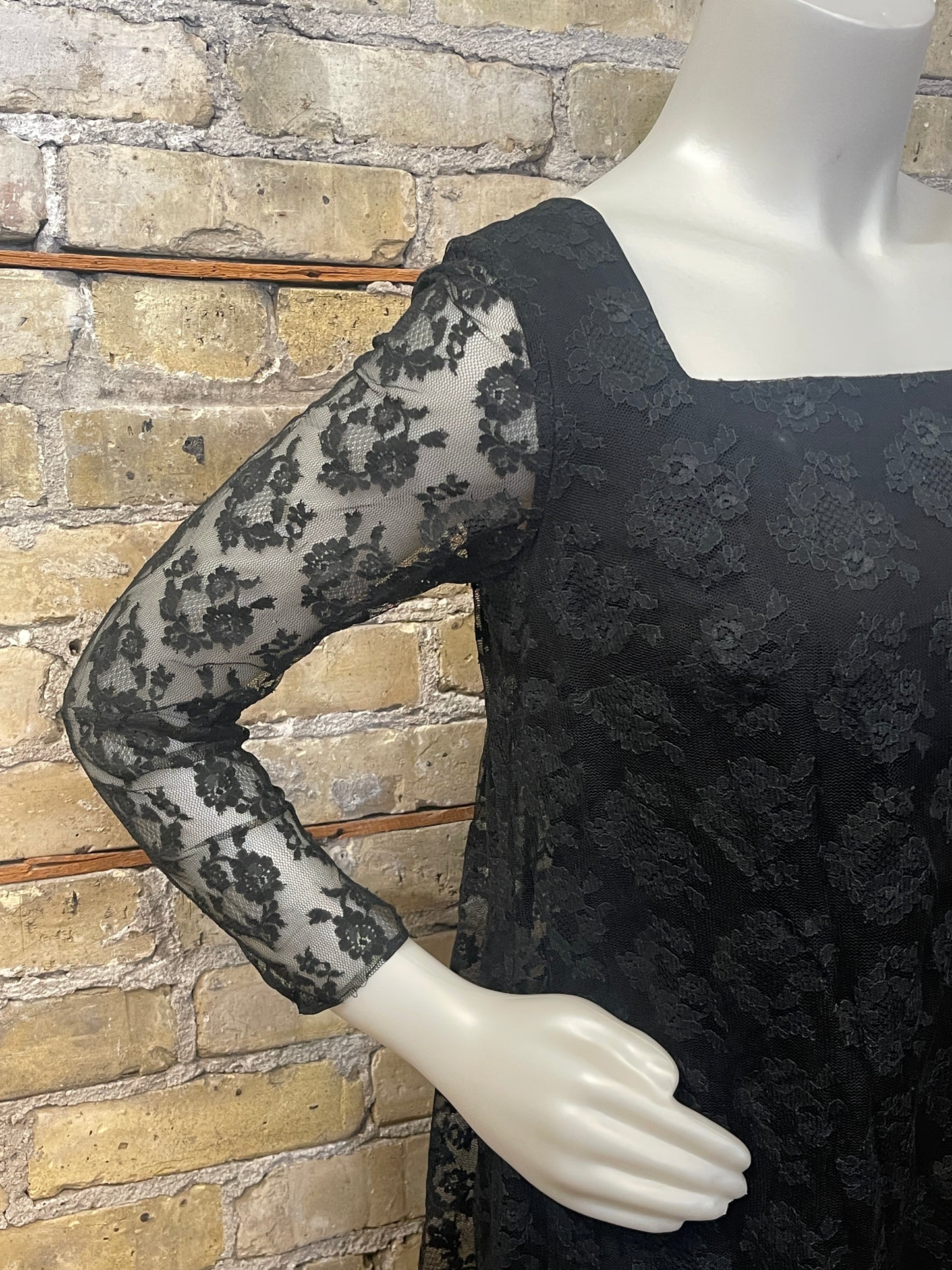 60s Black Lace Mod Dress