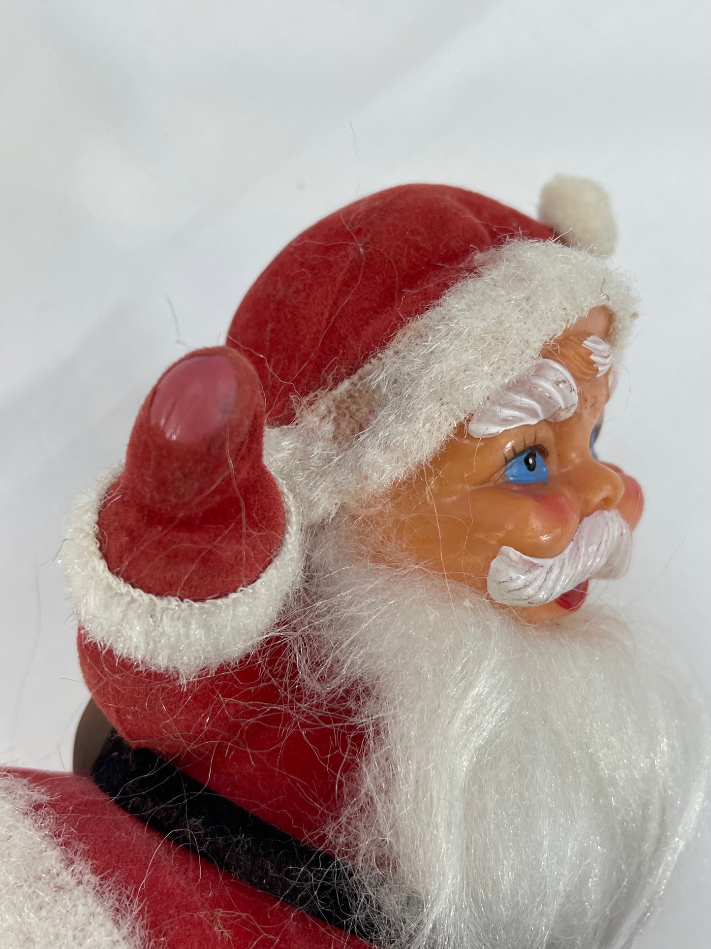 Vintage Flocked Dancing Santa