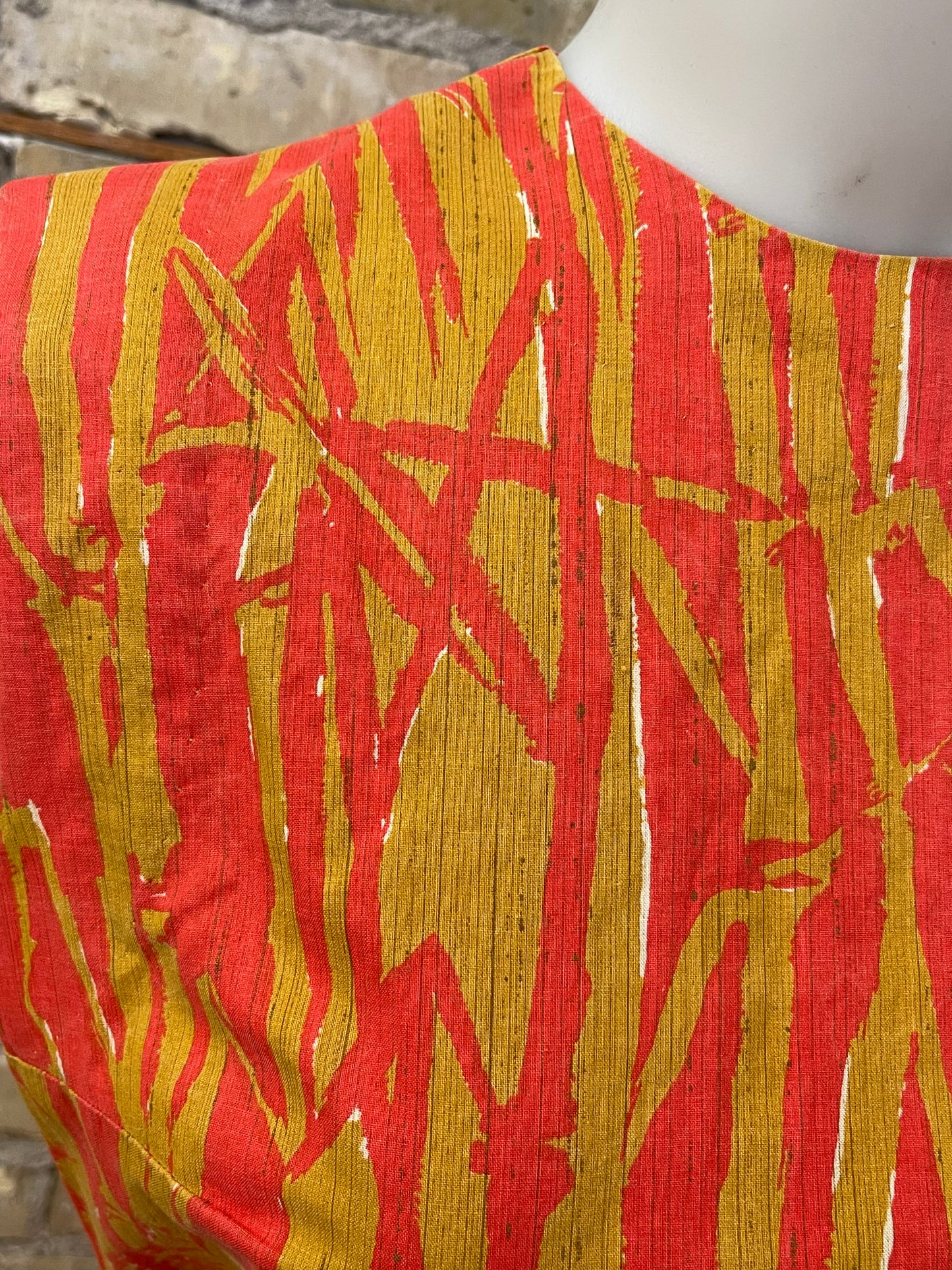 Vibrant Bamboo Print Dress