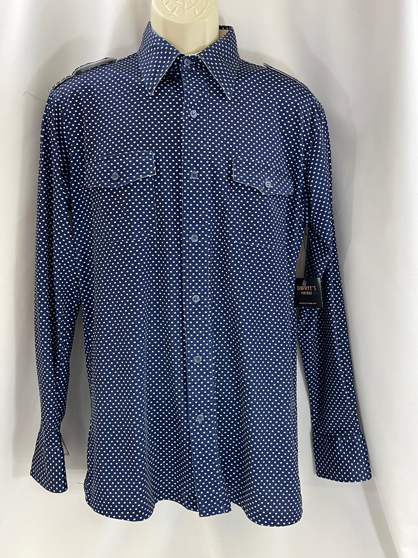 Polyester Blue Short Sleeve Shirt