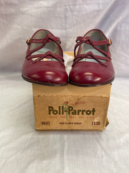 NOS Poll-Parrot Girl’s Red Leather Shoes