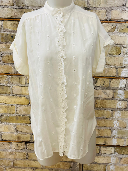 Ivory Eyelet Lace Blouse