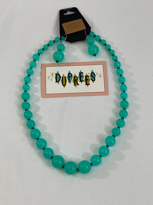 Teal Necklace & earrings