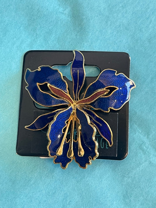 Enamel Iris Brooch