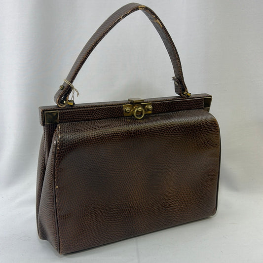 Large Brown Textured Handbag