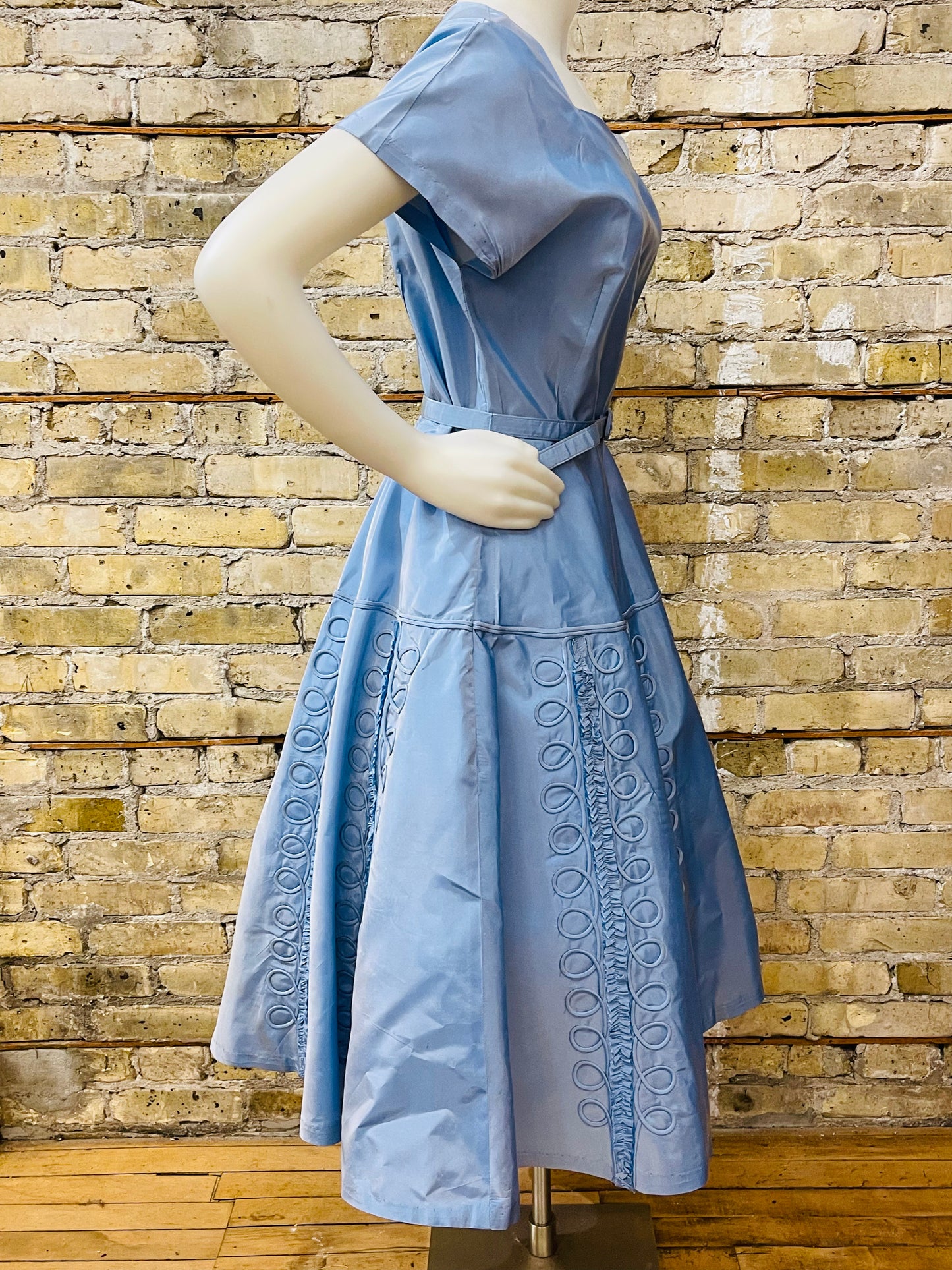 50s Blue Fit & Flare Dress