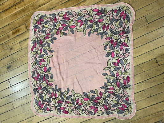 Vintage Pink Leaves Scarf