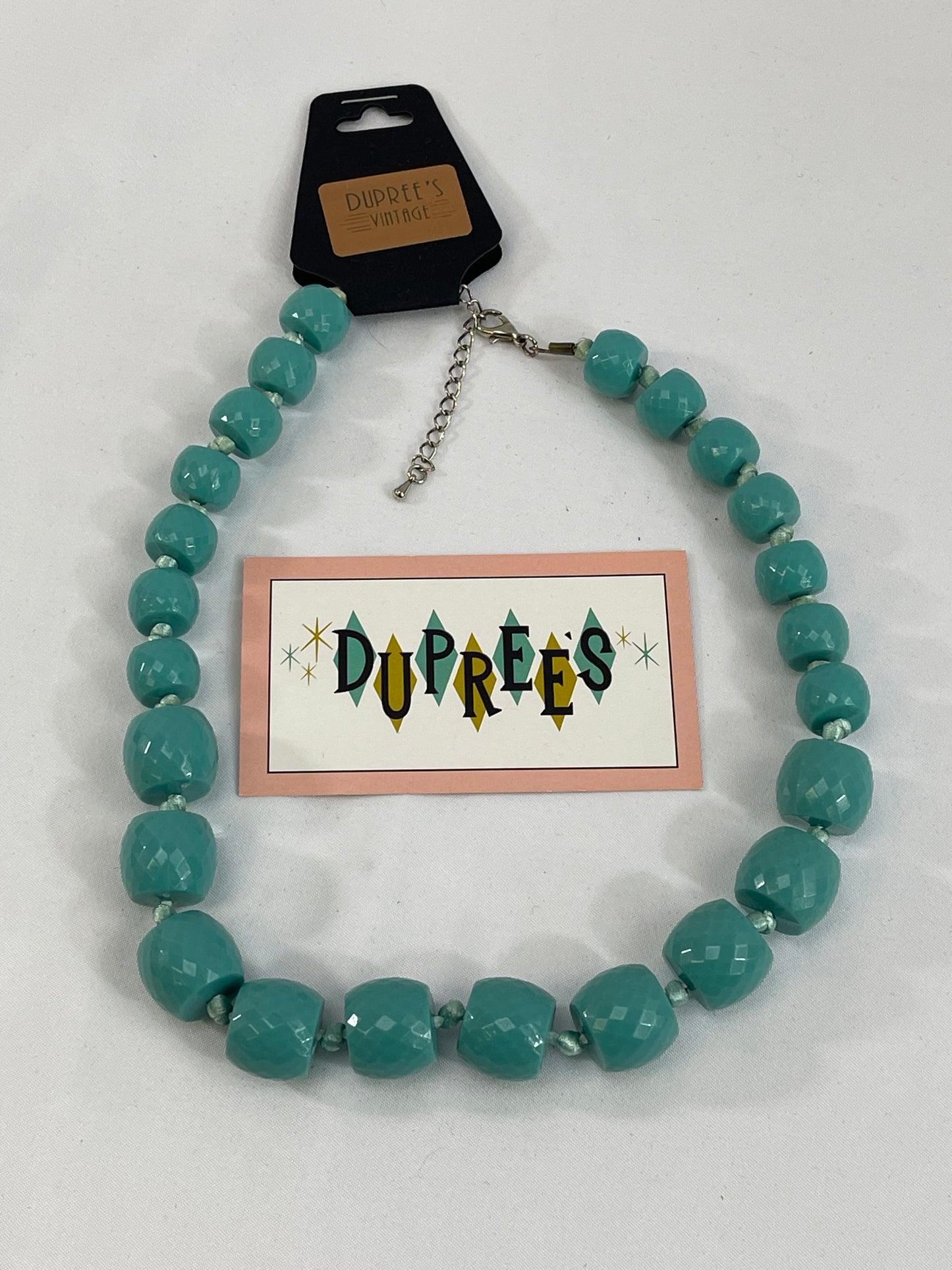 Faceted Teal Beaded Necklaces