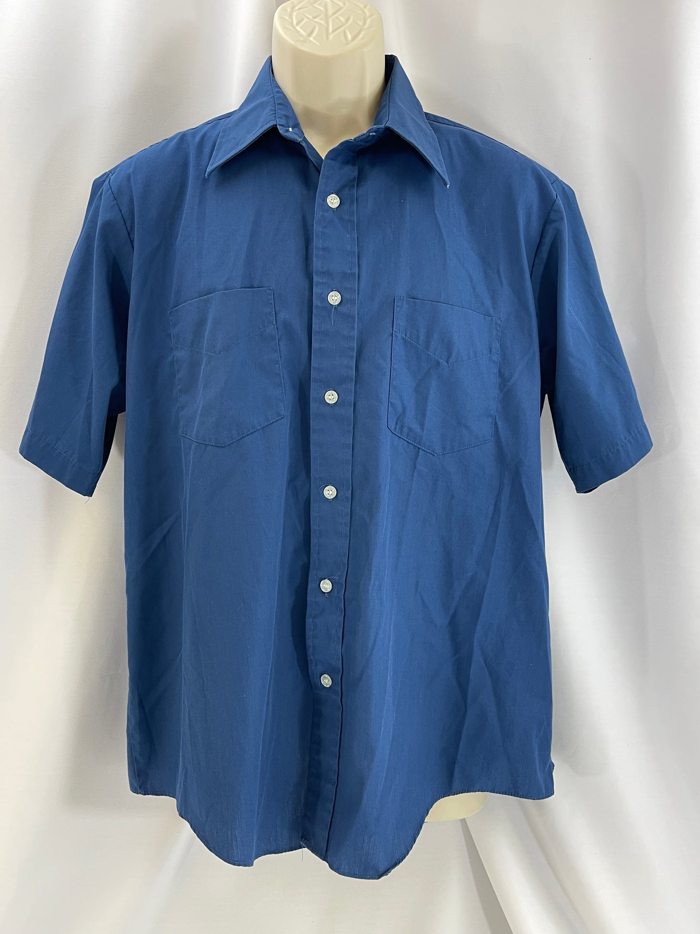 Blue Short Sleeve Button Down Shirt