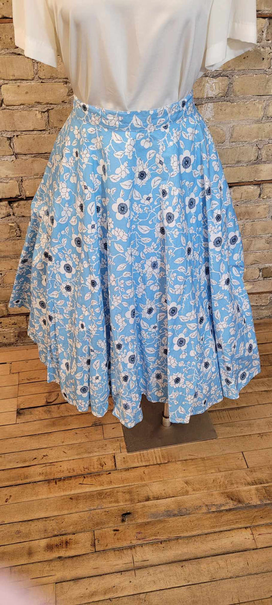 Hell Bunny Blue Floral Skirt