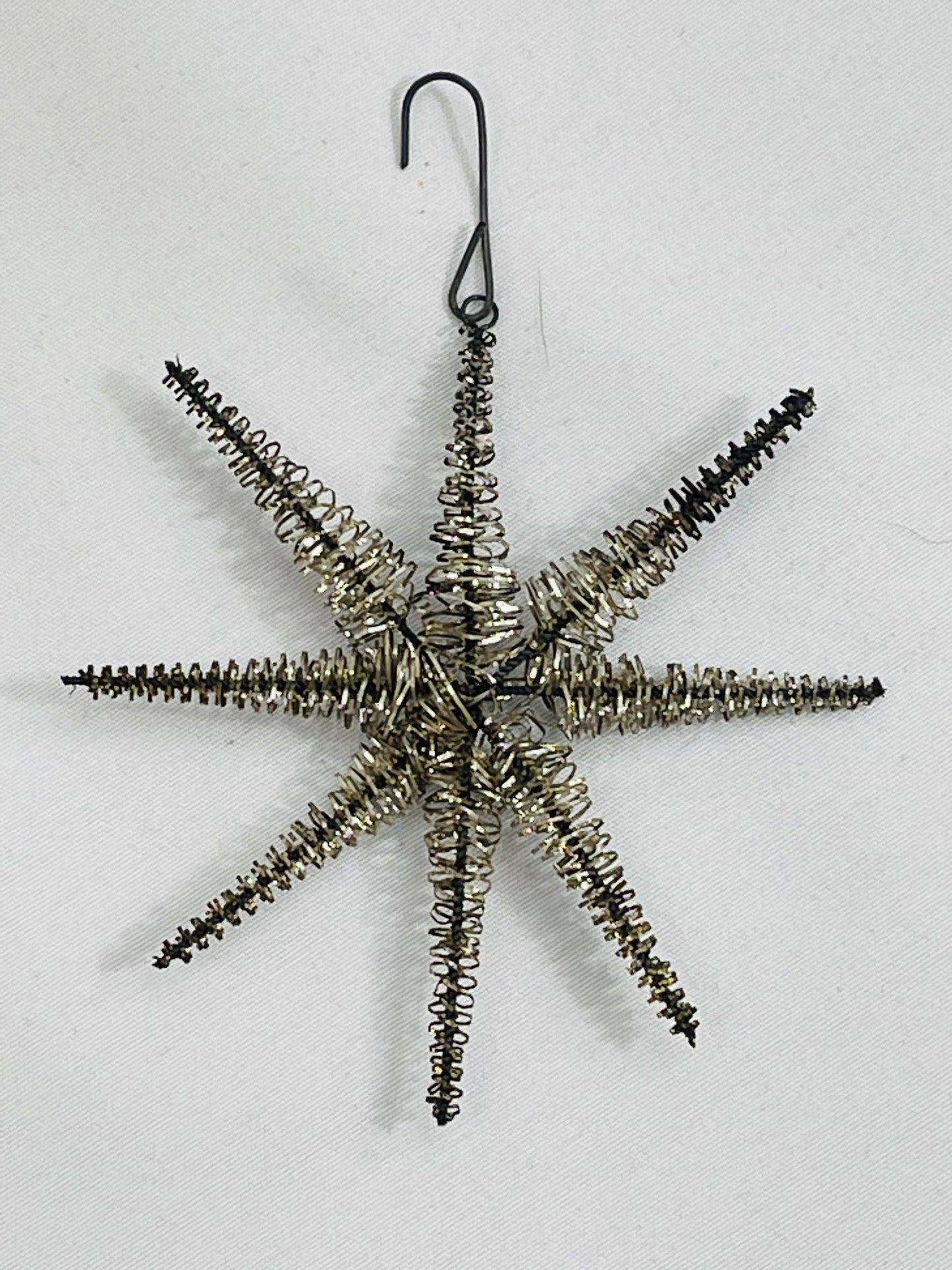 Antique Silver Tinsel Christmas Stars