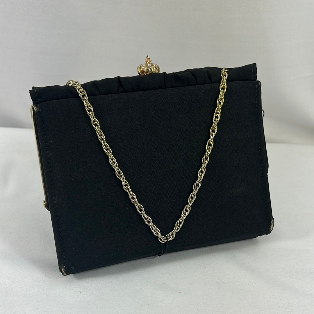 Black Crown Clasp Clutch