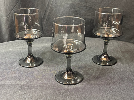 Libbey Smokey Wine Glasses