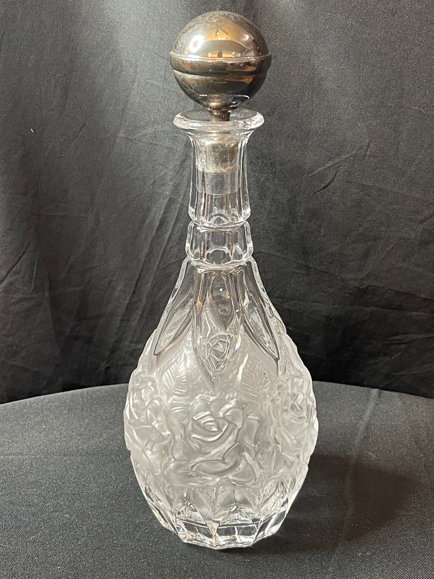 Elegant Etched Rose Decanter