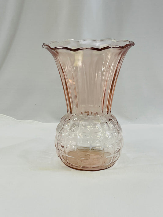 Pink Depression Glass Vase