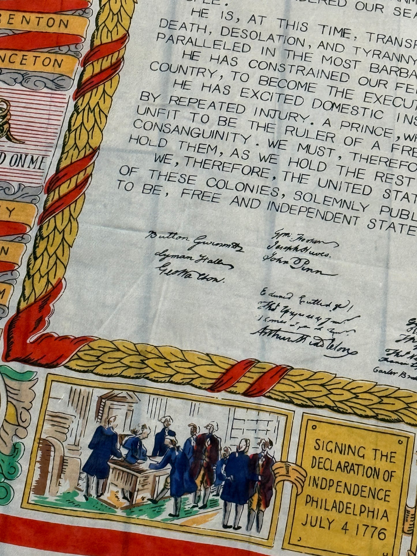 50s Declaration of Independence souvenir scarf