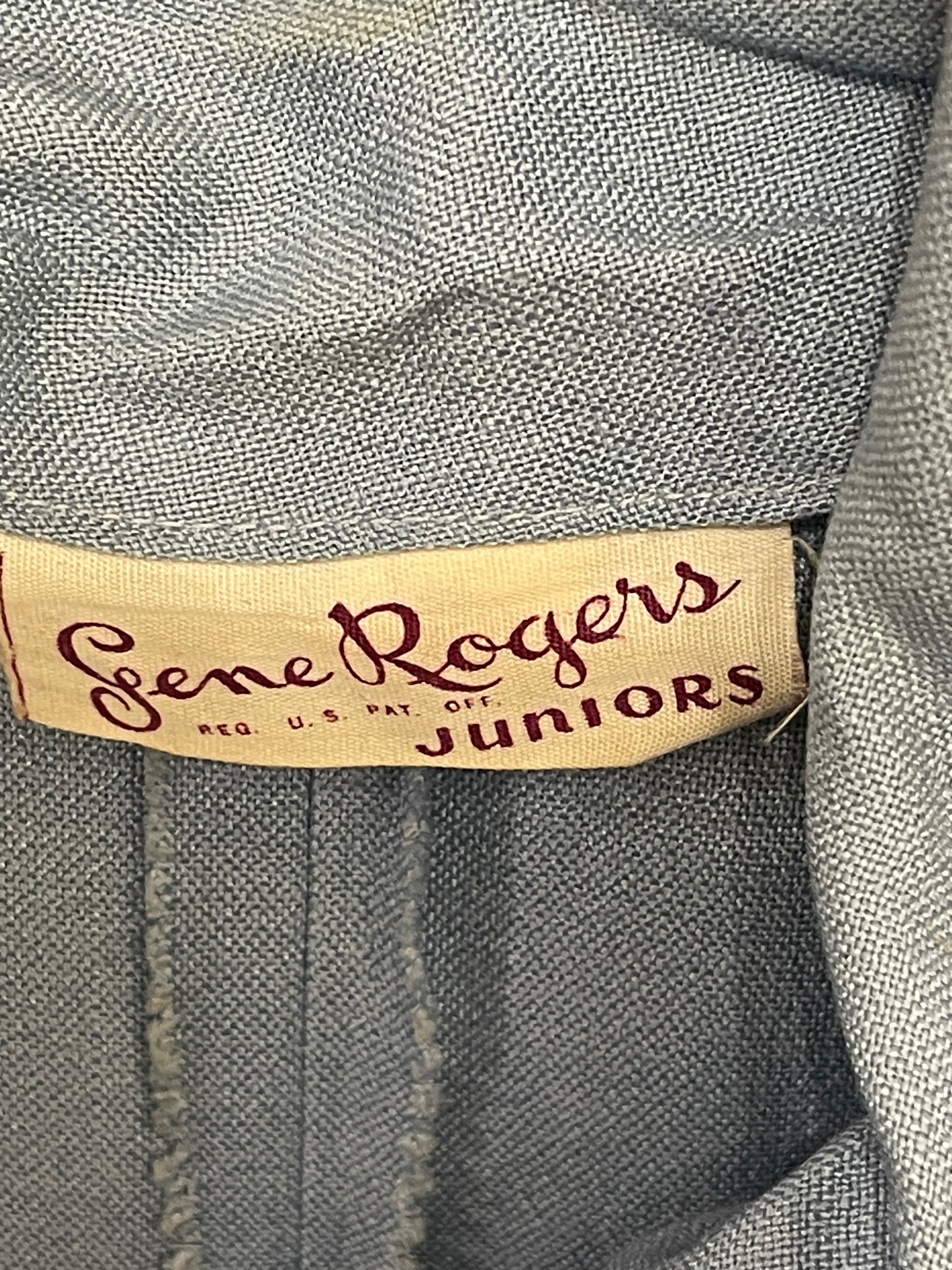 40s Gene Rogers Blue Secretary Dress