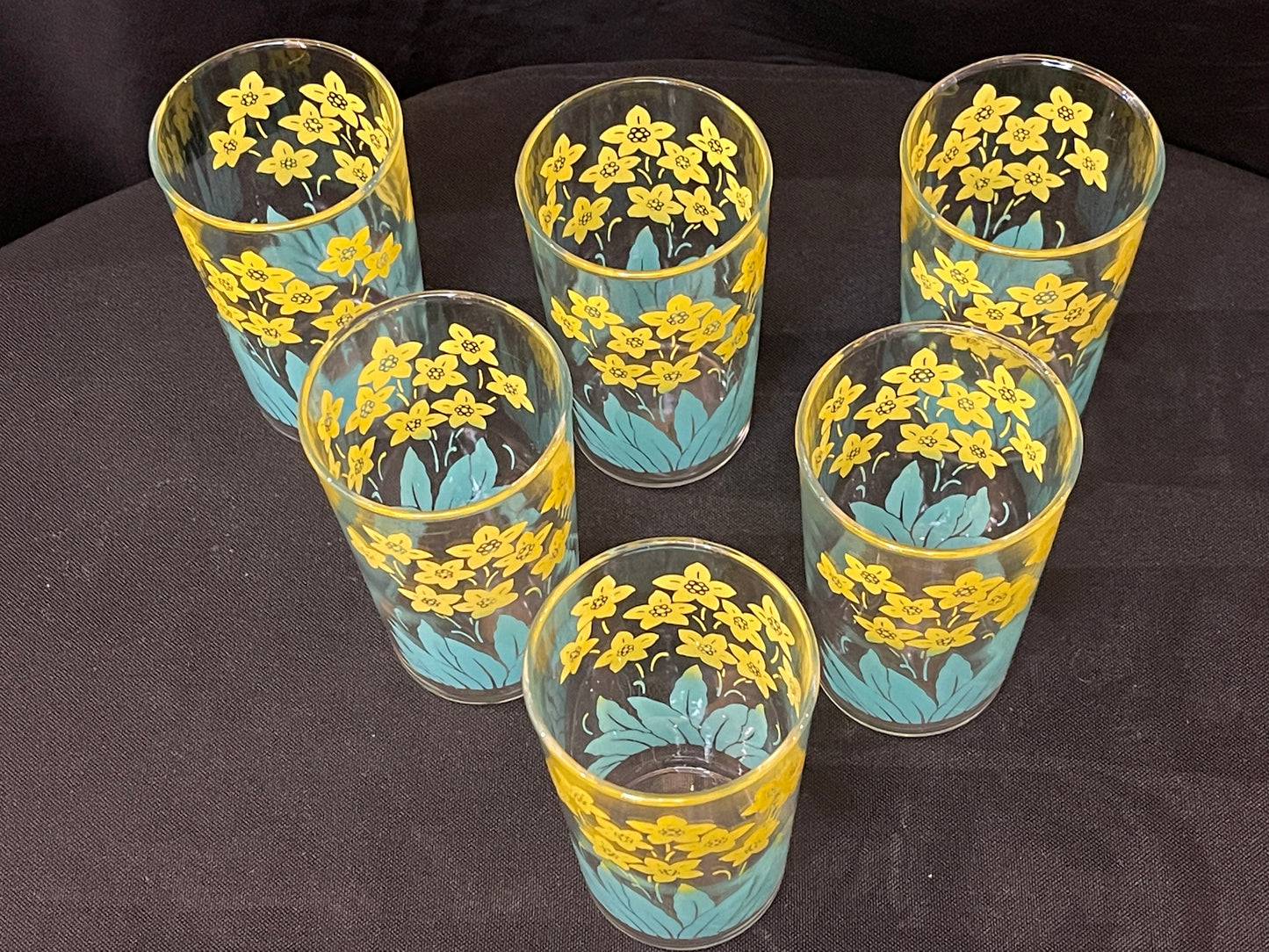 Vintage Daffodil Drinking Glasses