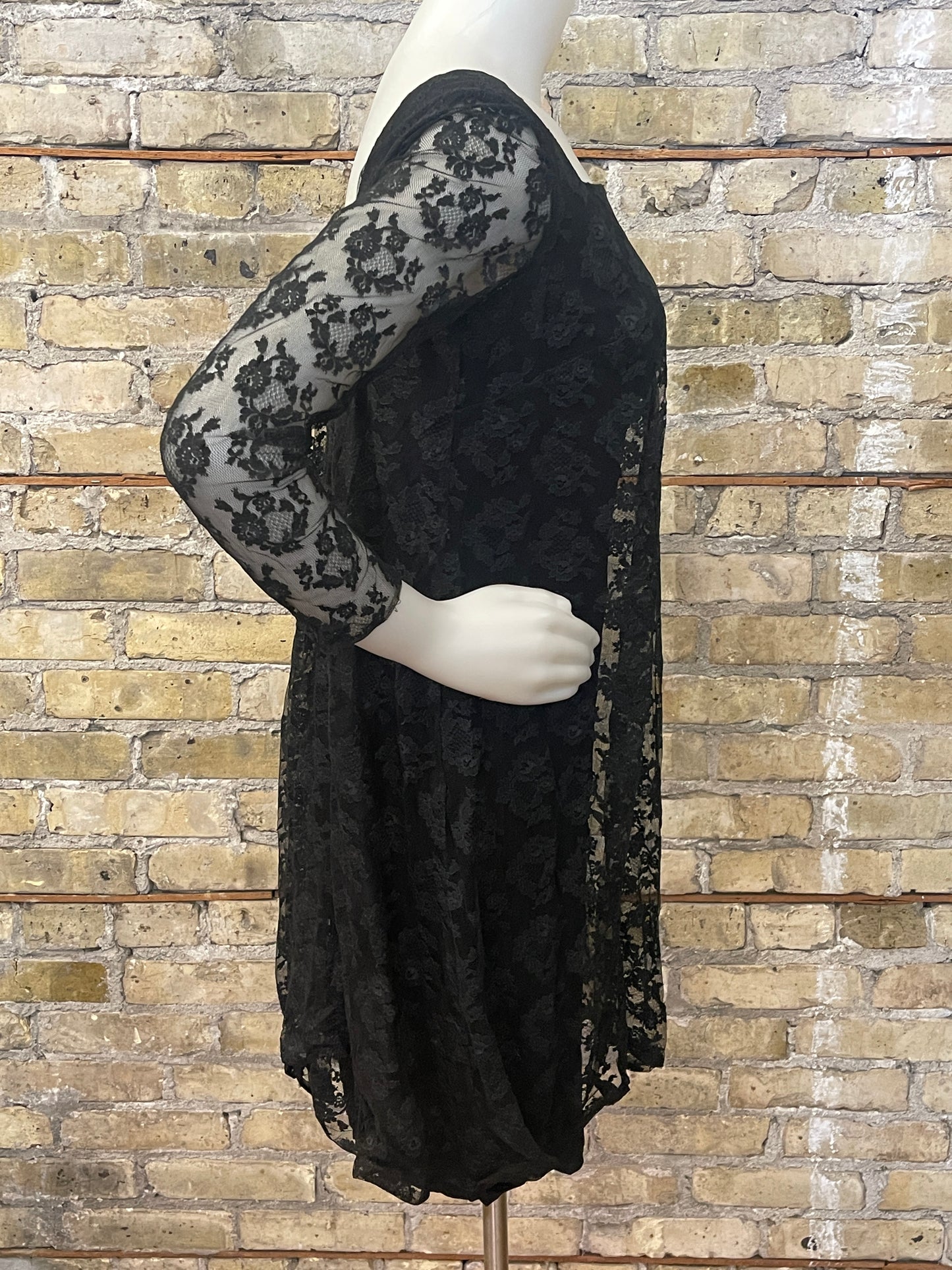 60s Black Lace Mod Dress