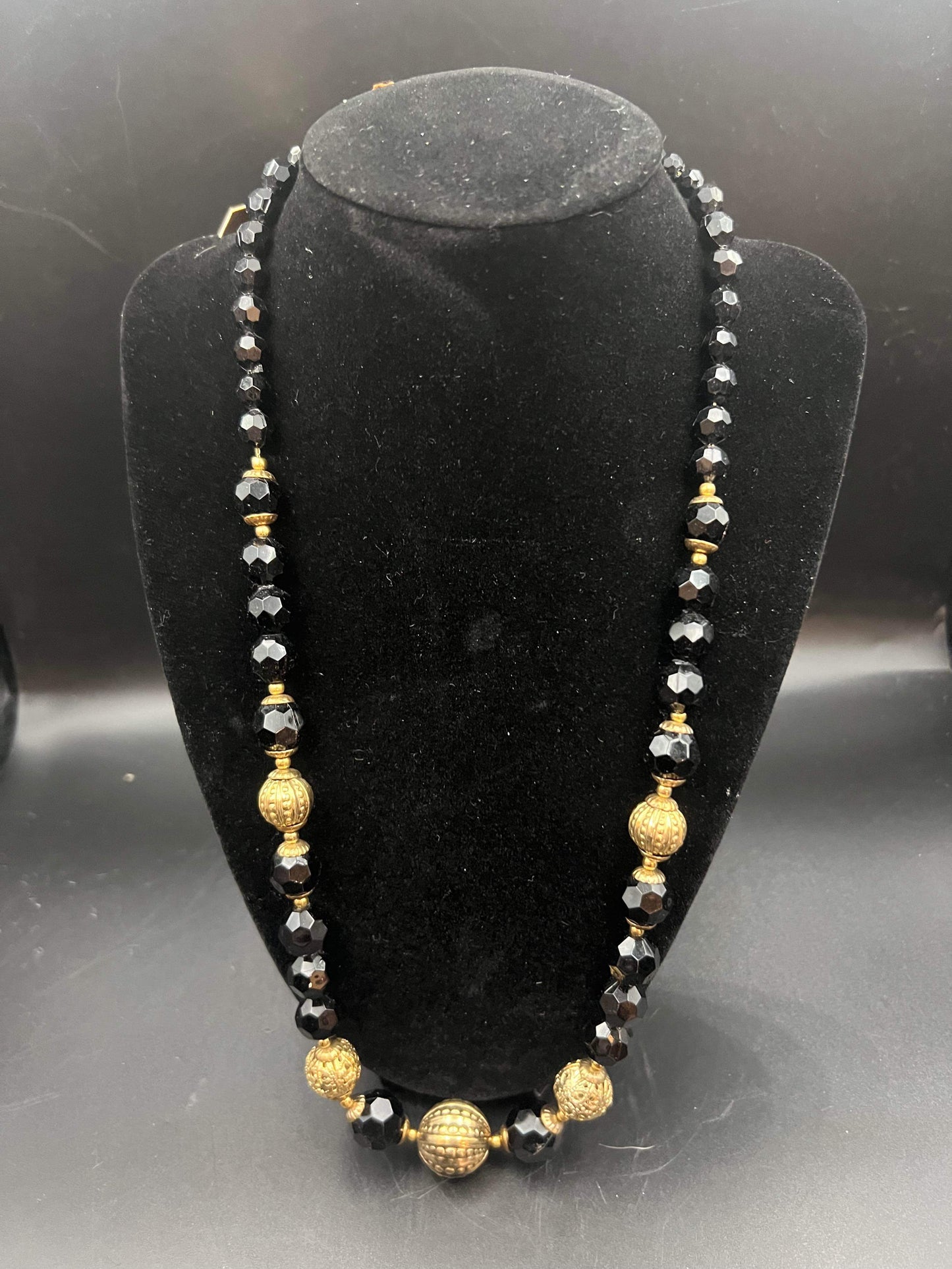 Hugo Black & Gold Beaded Necklace