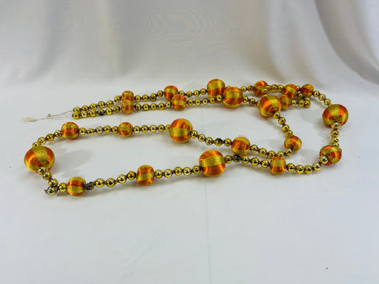 Gold & Orange Mercury Glass Bead Garland
