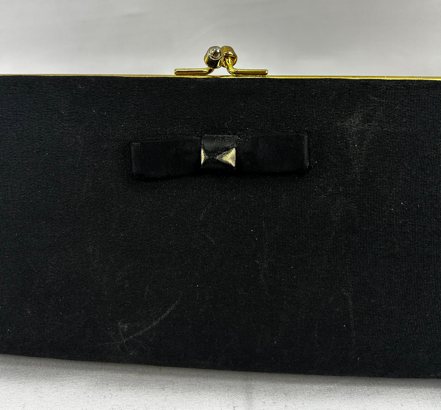 Black Rectangle Clutch with Bow