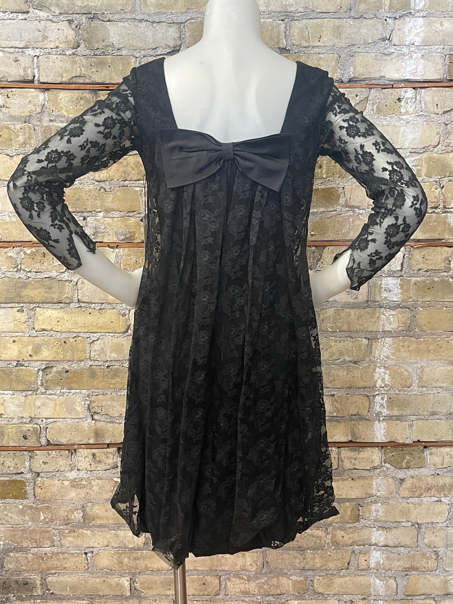 60s Black Lace Mod Dress