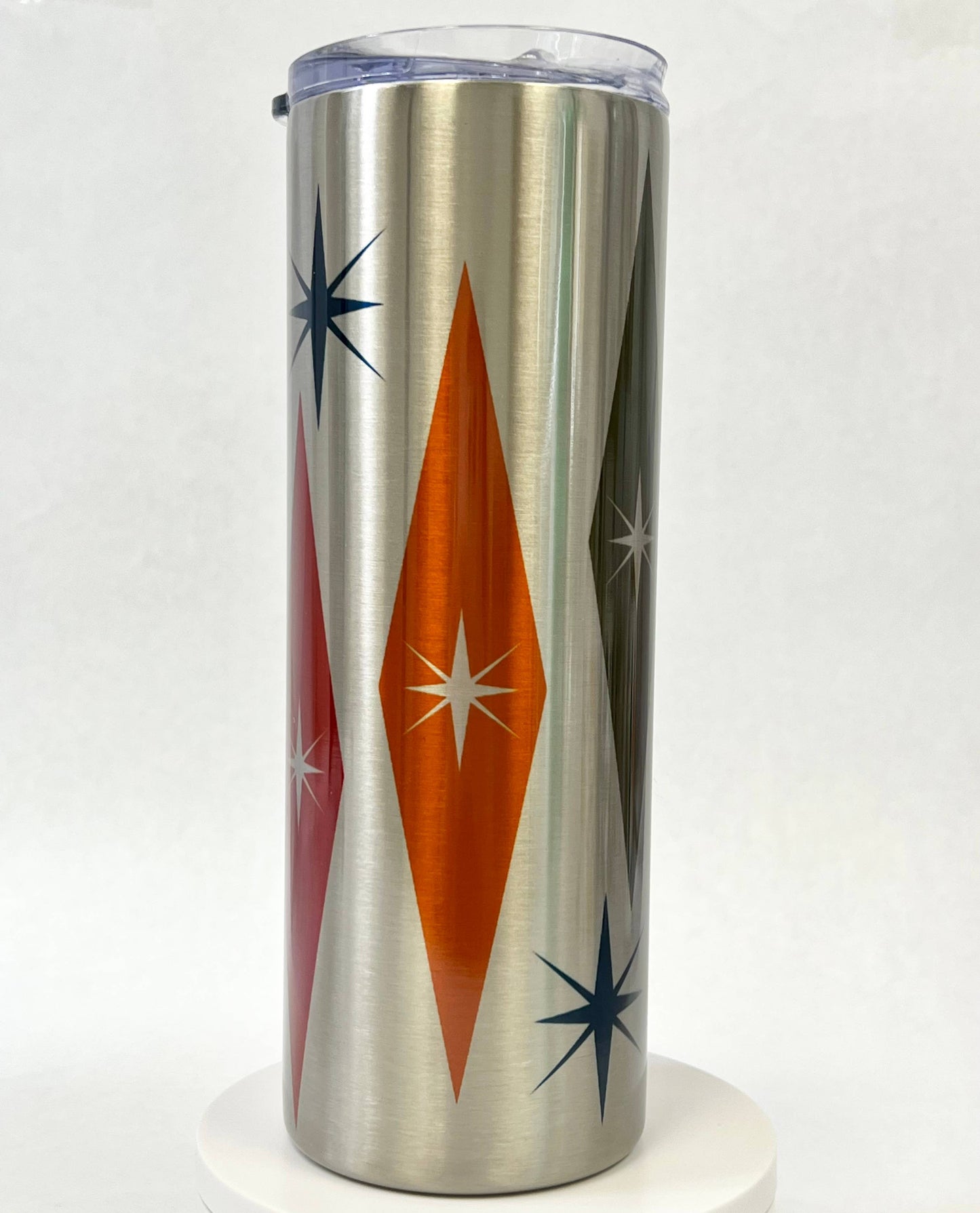 Mid-Century Modern Multi-Colored Starburst Stainless Steel T