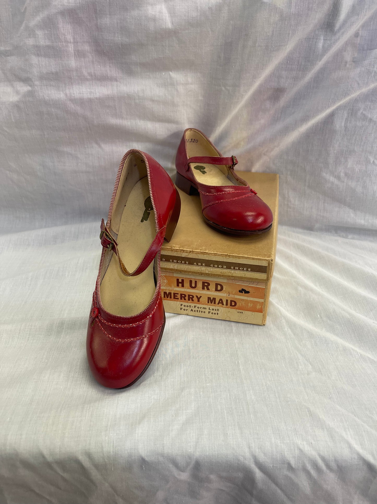 Hurd Merry Maid Girl’s Red Leather Shoes
