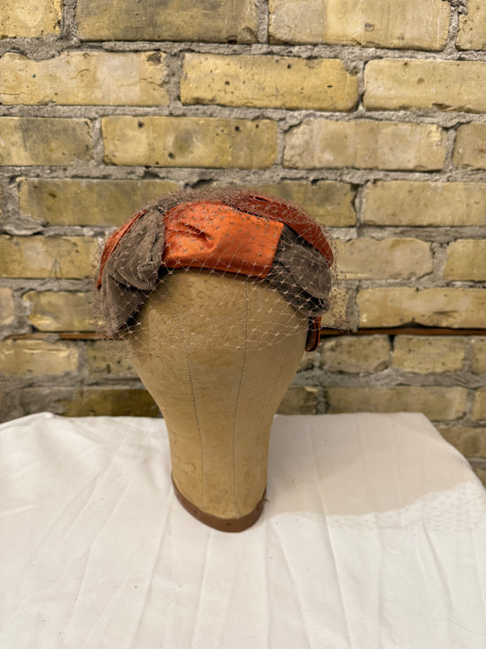 Bronze Ribbon and Velvet Hat