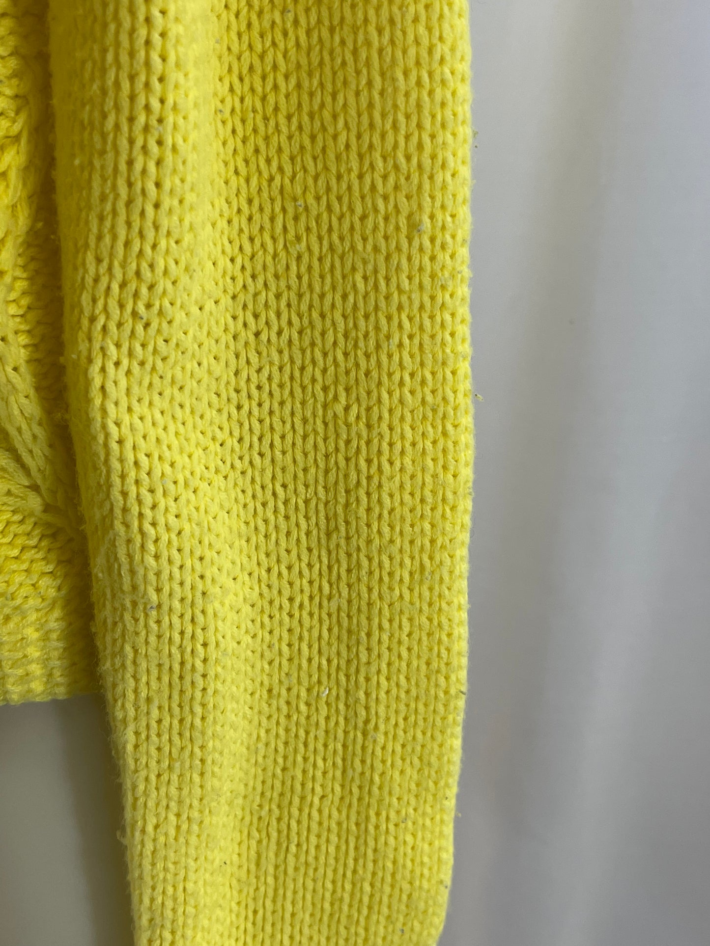 Acrylic Yellow Cable Knit Cardigan