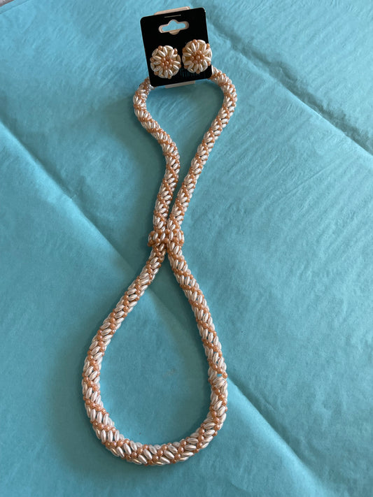 Seed Bead Necklace & Earrings