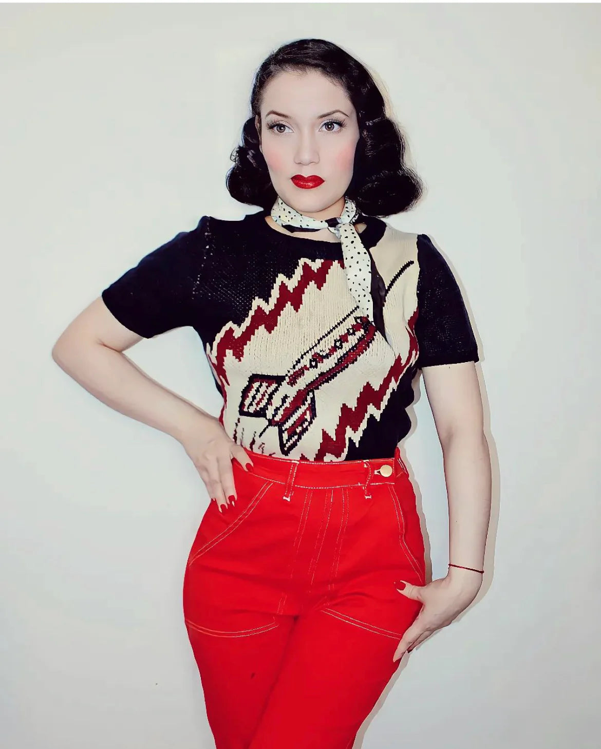 Midge Classic Reproduction Jeans - Red