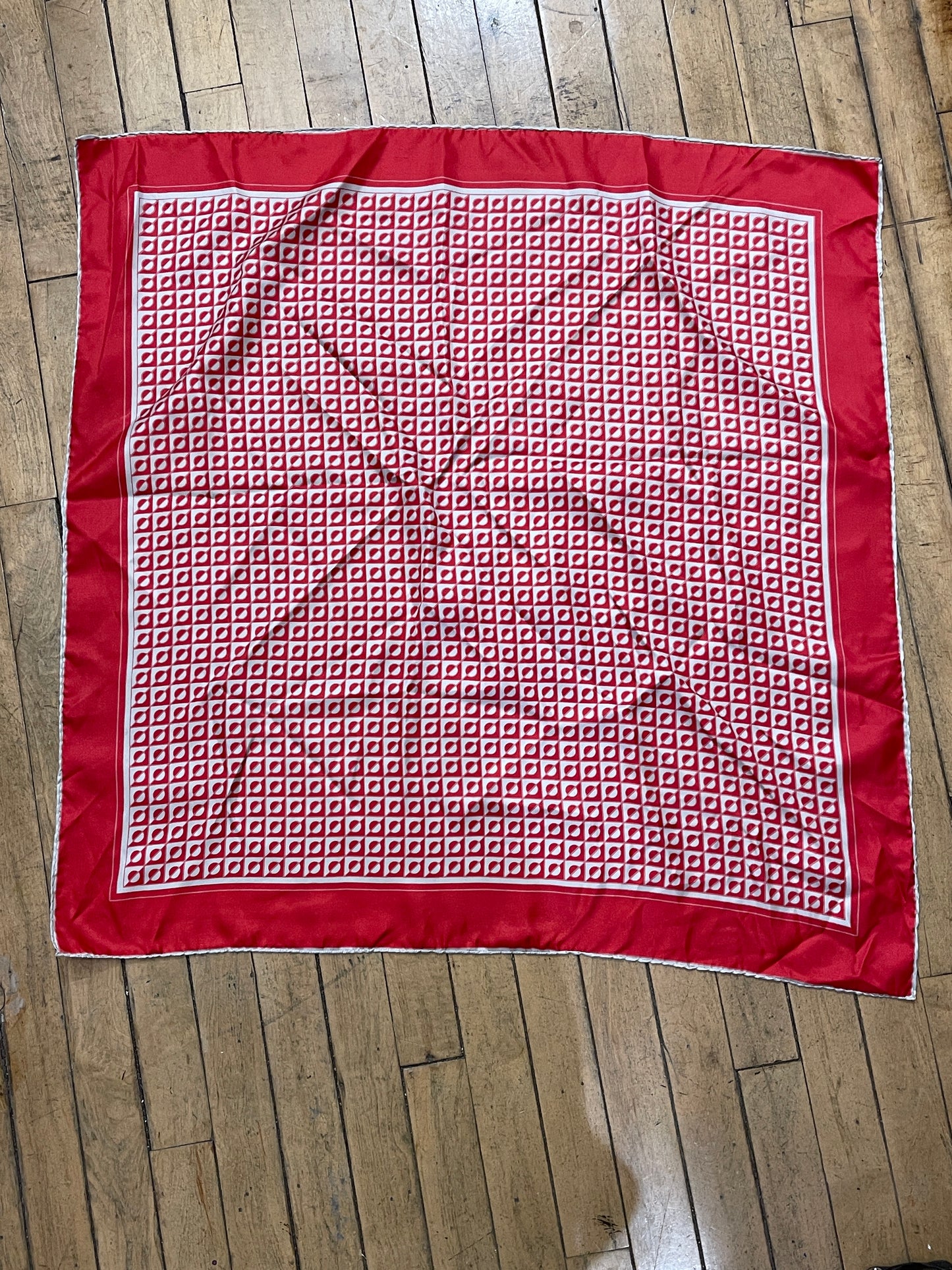 Geometric Red Scarf