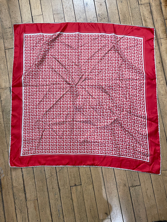 Geometric Red Scarf