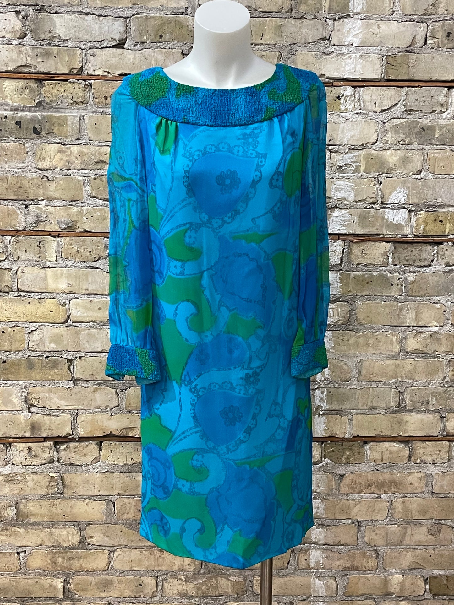 60s Blue Shift Dress - Volup