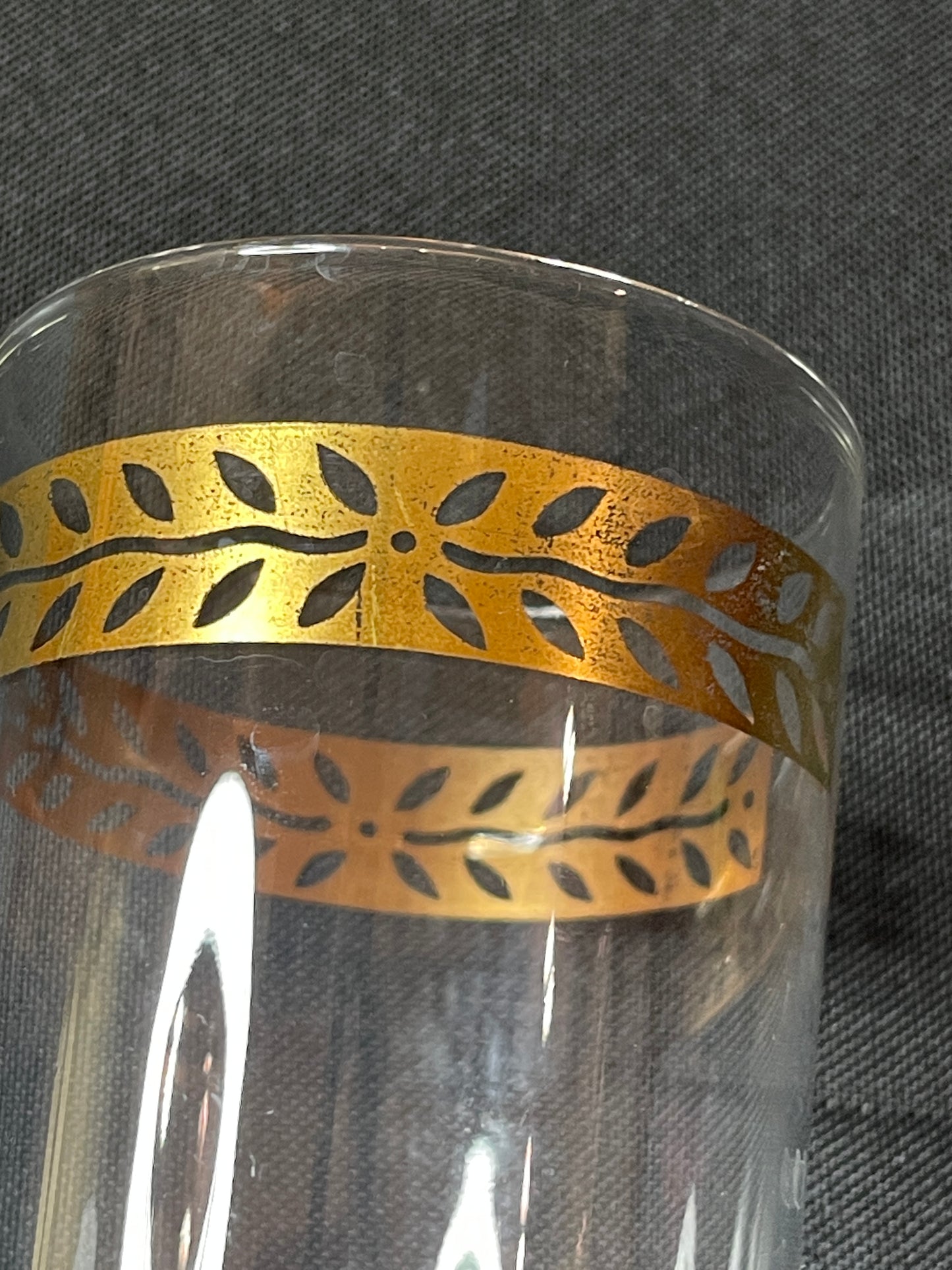 Federal Gold Leaf Tumblers with Rack