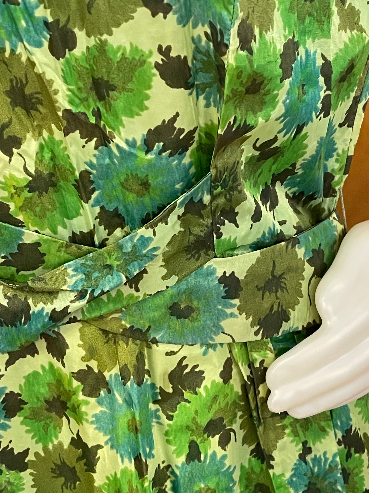 50s Gloria Swanson Silk Floral Dress
