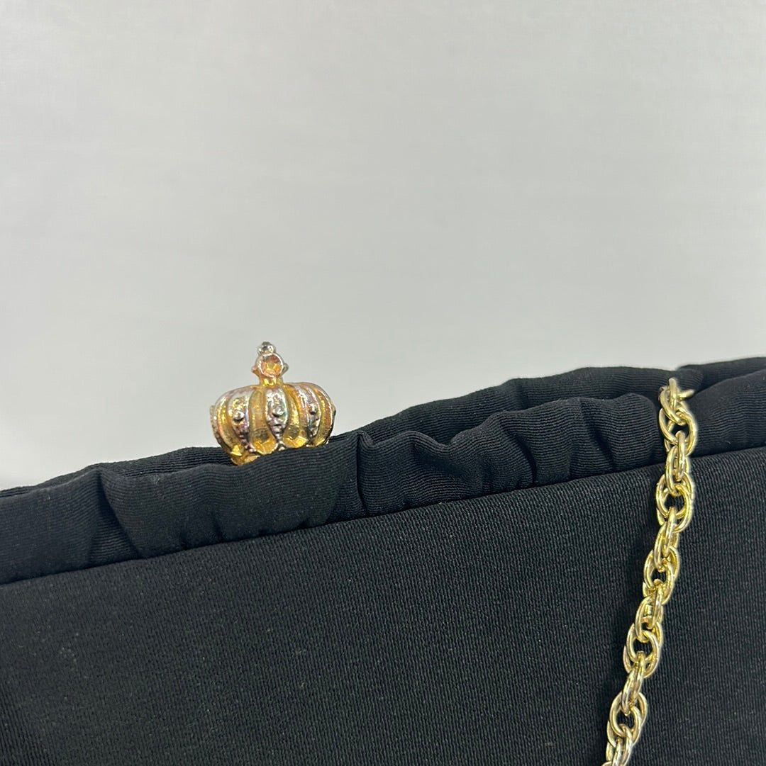 Black Crown Clasp Clutch