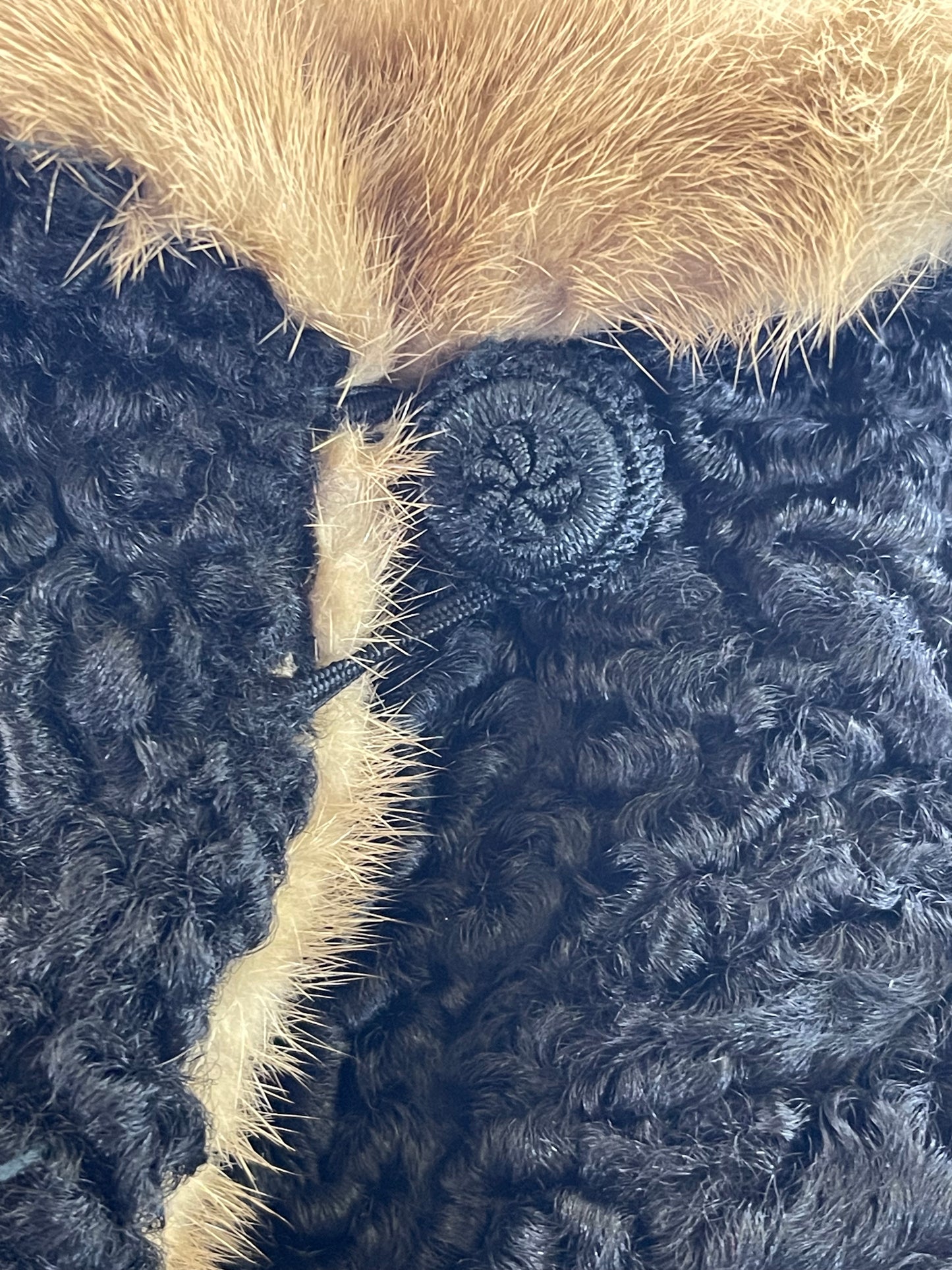 Long Persian Lamb Coat with Mink Collar