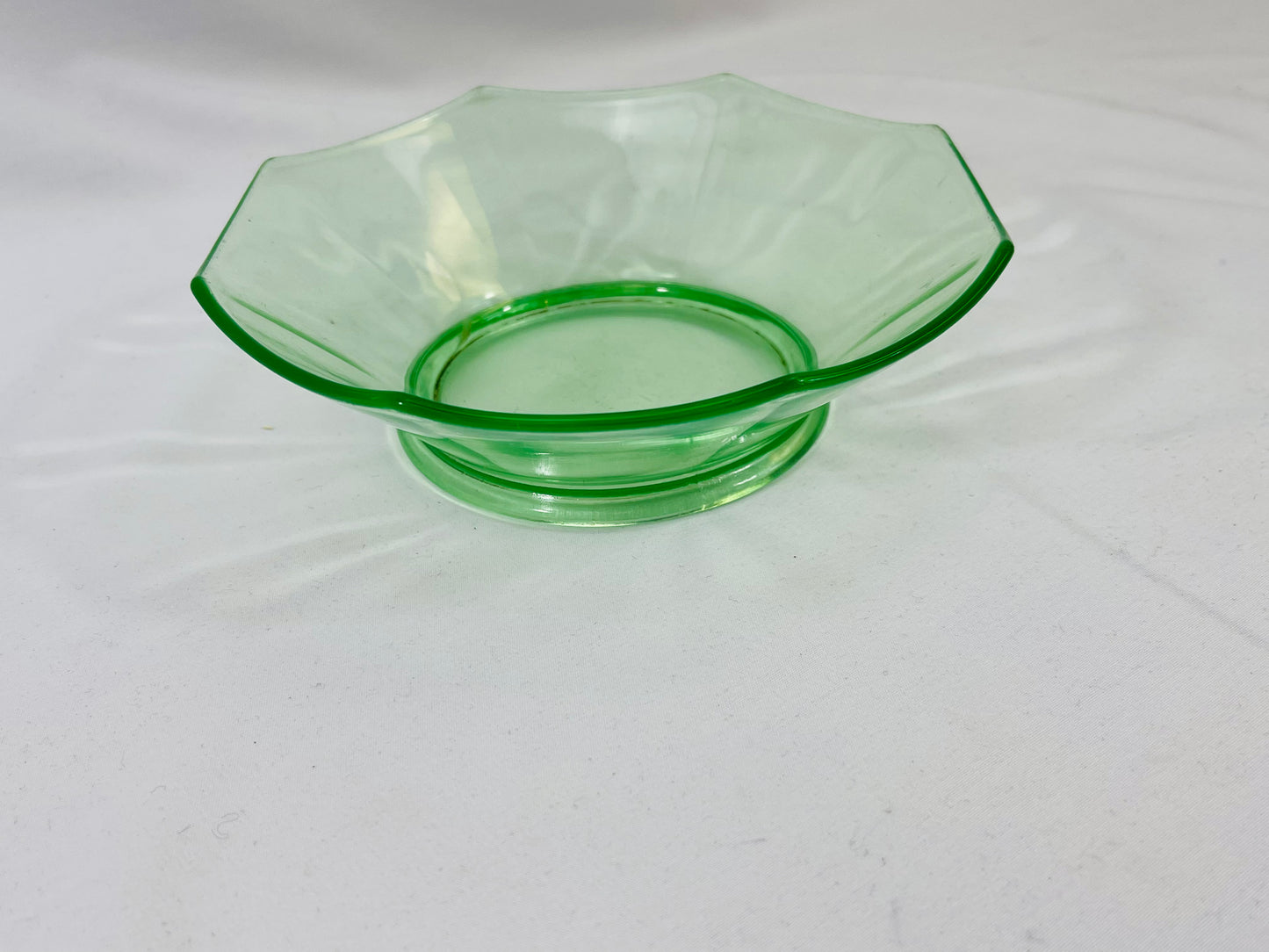 Uranium Glass Octagon Bowl