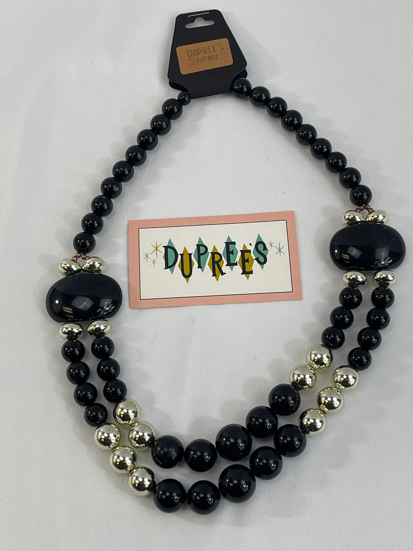 Black & Gold Double Strand Necklace